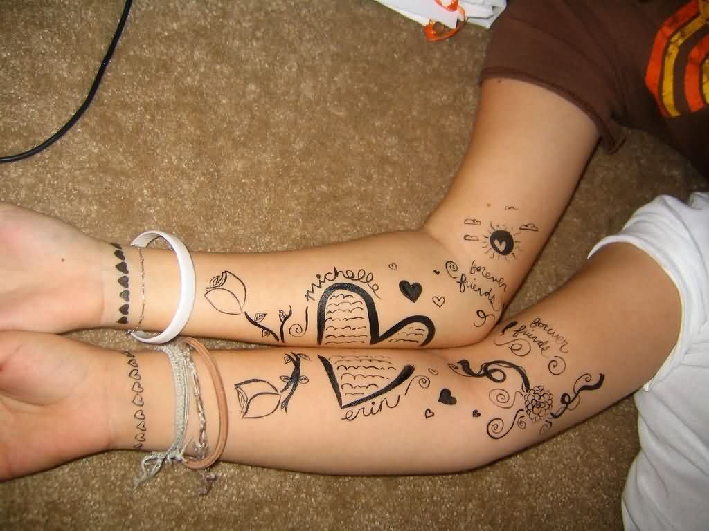 Friendship Love Tattoos On Forearm For Girls