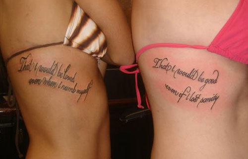 Friendship Quote Tattoos On Side Rib