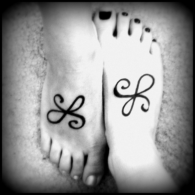 Friendship Symbol Tattoos On Feet