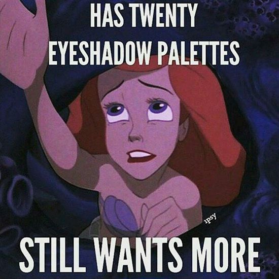 Funny Makeup Meme Has Twenty Eyeshadow Palettes Image
