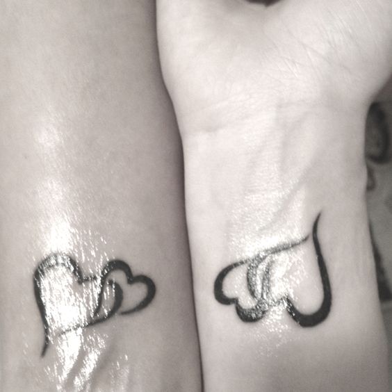 Heart Friendship Tattoos On Wrists