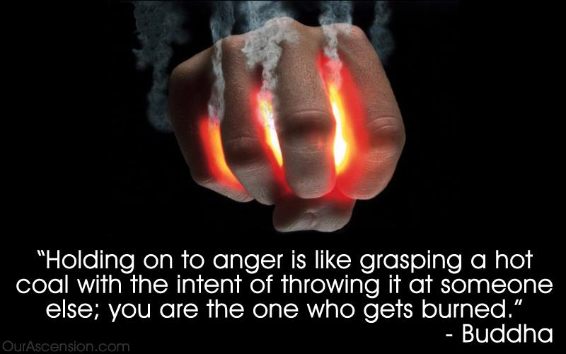 Holding on to anger is like grasping a hot coal with the intent of throwing it at someone else; you are the one who gets burned  - Buddha