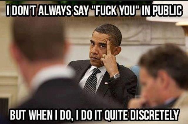 I Don't Always Say Fuck You In Public Funny Obama Meme Photo