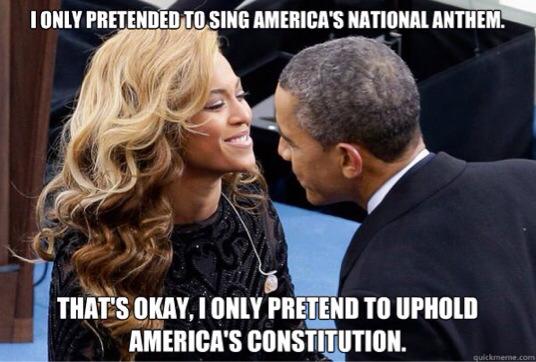 I Only Pretended To Sing America's National Anthem Funny Obama Meme Image