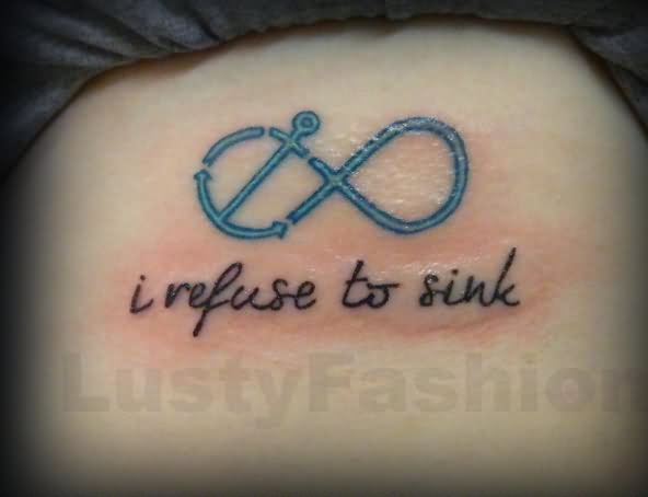 I Refuse To Sink Infinity Friendship Tattoo On Rib Side