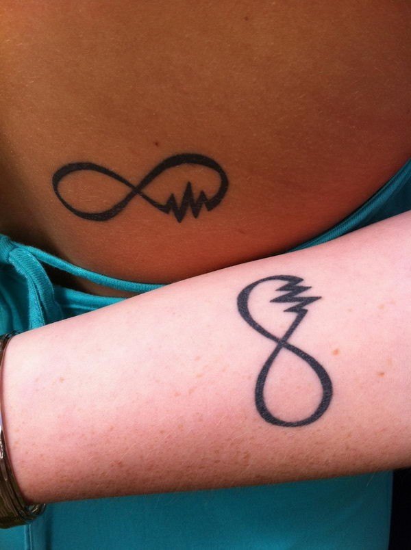 Infinity Friendship Heartbeat Tattoos