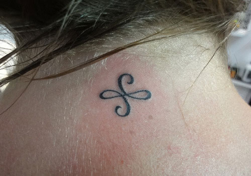 Infinity Friendship Symbol Tattoo On Nape
