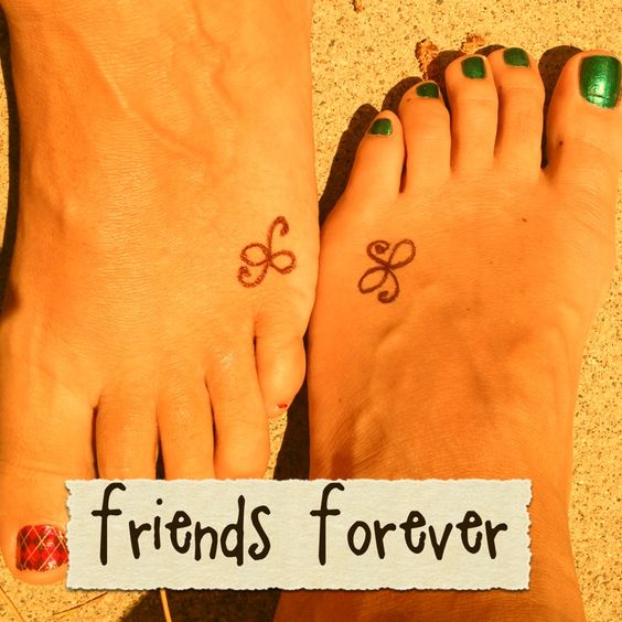 Infinity Friendship Symbols Tattoos On Feet