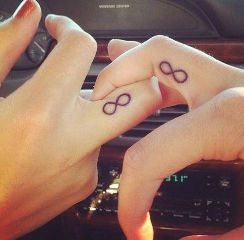 Infinity Friendship Tattoo On Fingers For Girls