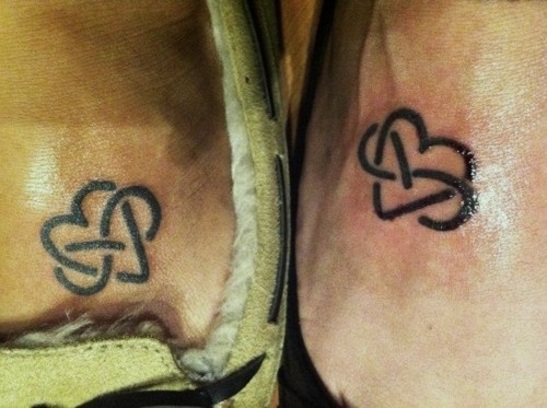 Infinity Heart Friendship Tattoos On Feet