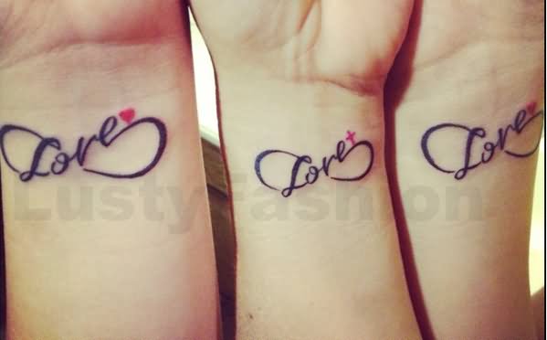 Infinity Love Friendship Tattoos On Wrists