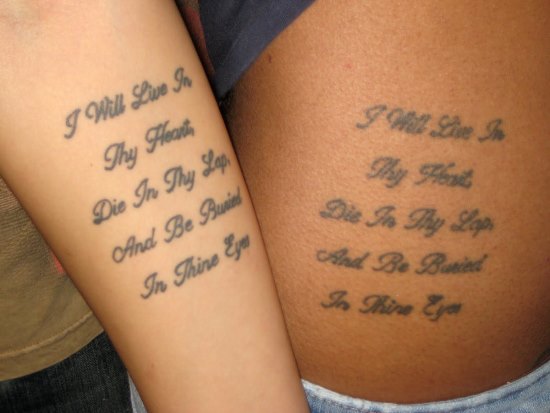 Matching Friendship Quote Tattoo