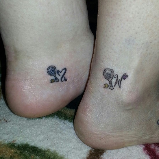 Matching Friendship Tattoos On Heel
