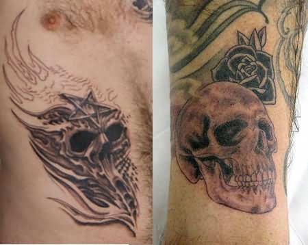 Mexican Gangster Skull Tattoo On Man Side Rib