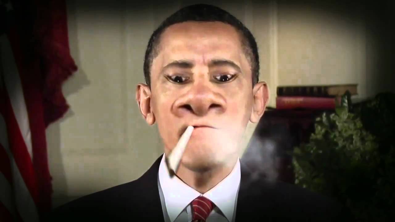 Obama Smoking Face Funny Picture