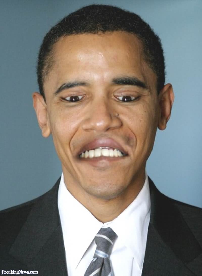Obama With Inverted Face Funny Picture