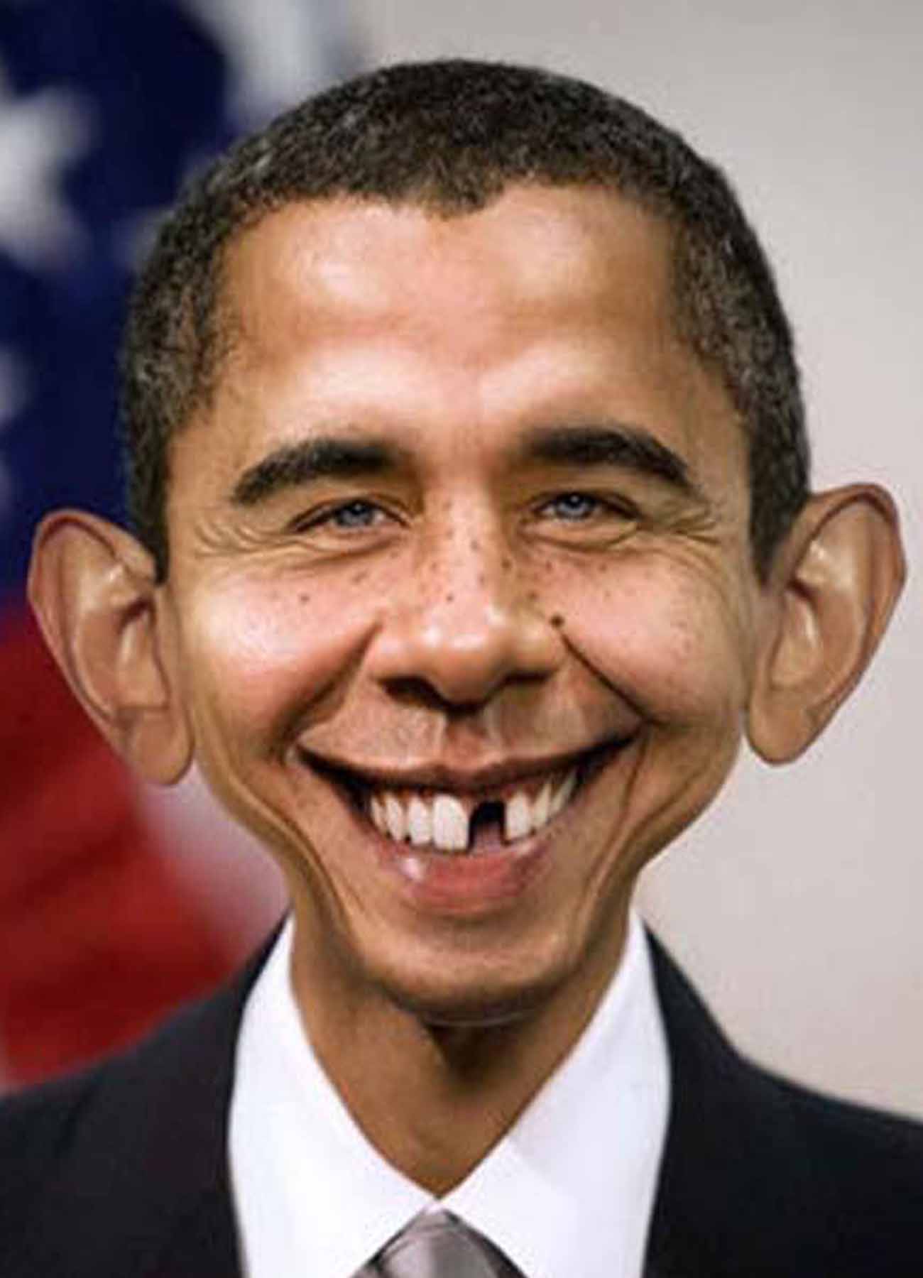 Obama With One Less Tooth Funny Face Picture