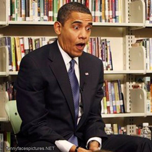 Obama With Shocking Face Funny Picture