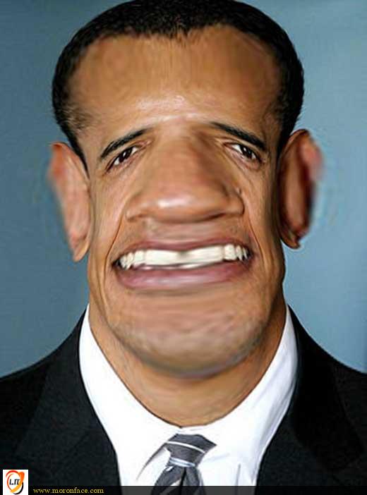 Obama With Very Funny Photoshopped Face Picture