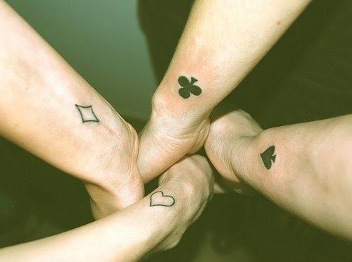 Playing Cards Symbols Friendship Tattoos On Wrists