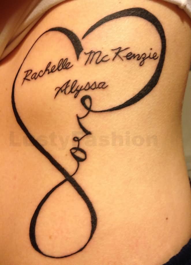 Rachelle Mc Kengie Alyssa Infinity Friendship Tattoo On Side Rib