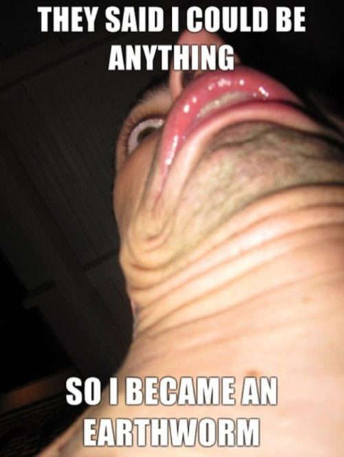 They Said I Could Be Anything So I Became An Earthworm Funny Nature Meme Image