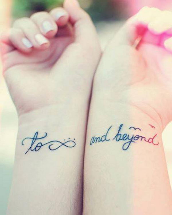 To Infinity And Beyond Friendship Tattoos On Wrist