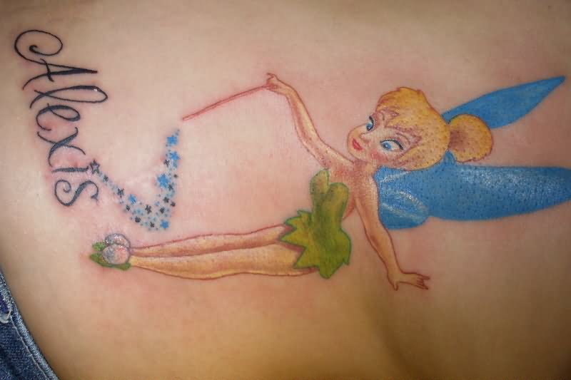 Alexis - Colorful Tinkerbell Tattoo Design For Waist