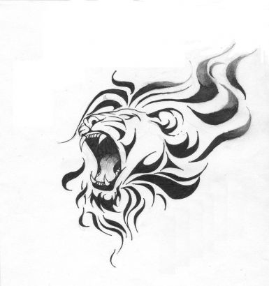 Amazing Black Leo Tattoo Design