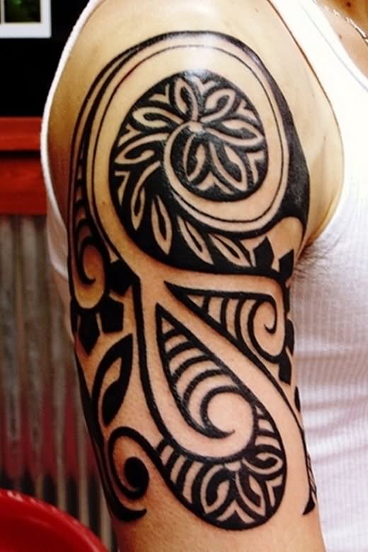Ancient Hawaiian Tattoo Design For Half Sleeve