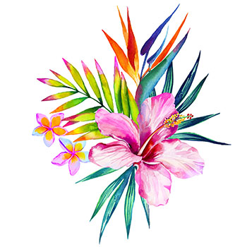 Attractive Hawaiian Flower Tattoo Design