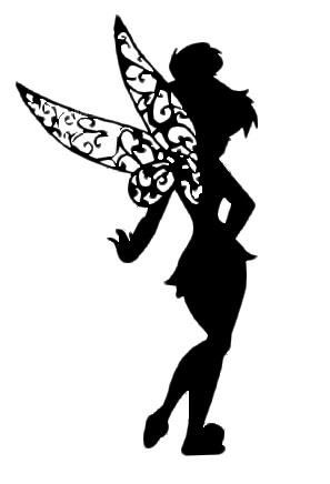 Attractive Silhouette Tinkerbell Tattoo Design