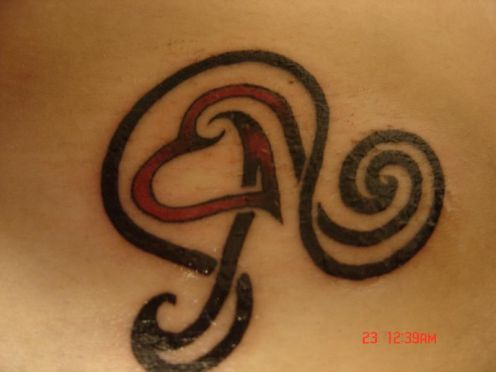 Awesome Leo Heart Symbol Tattoo Design