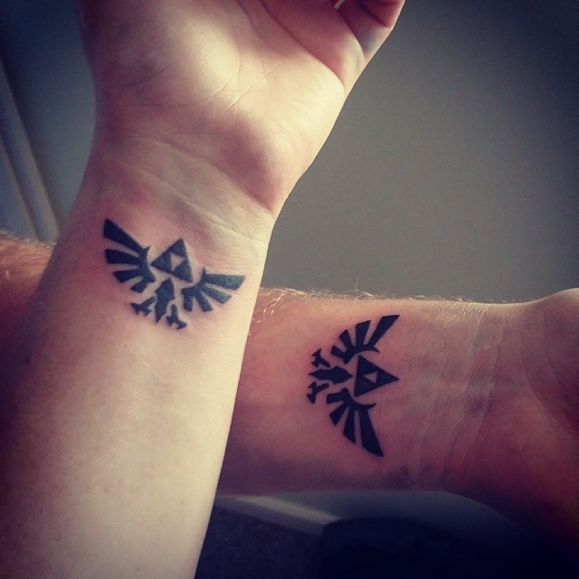 Aztec Birds Friendship Tattoos On Wrists
