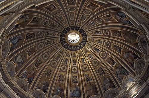 Beautiful Dome Inside The St. Peter's Basilica Church