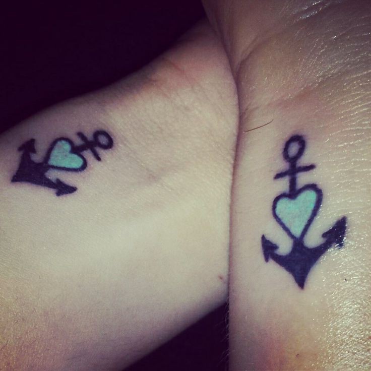 Beautiful Friendship Anchor Tattoos On Wrist