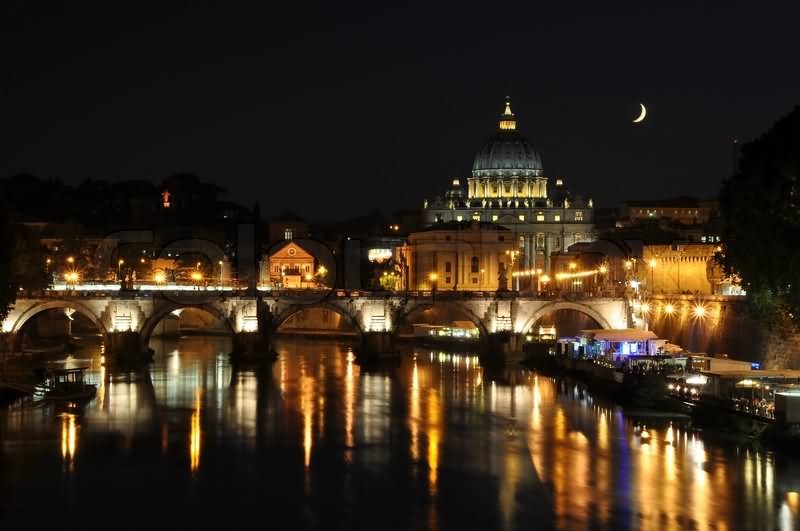 Beautiful St. Peter's Basilica At Night