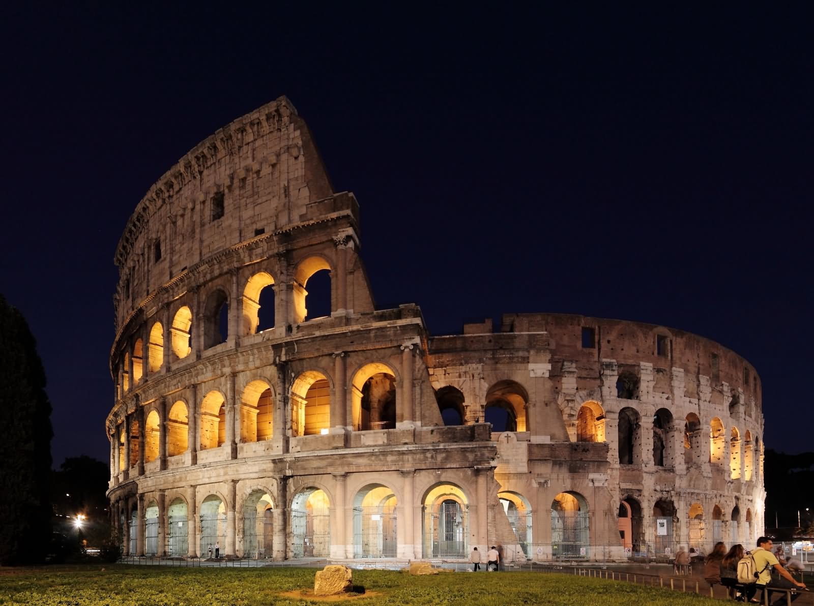 Beautiful View Of The Colosseum At Night