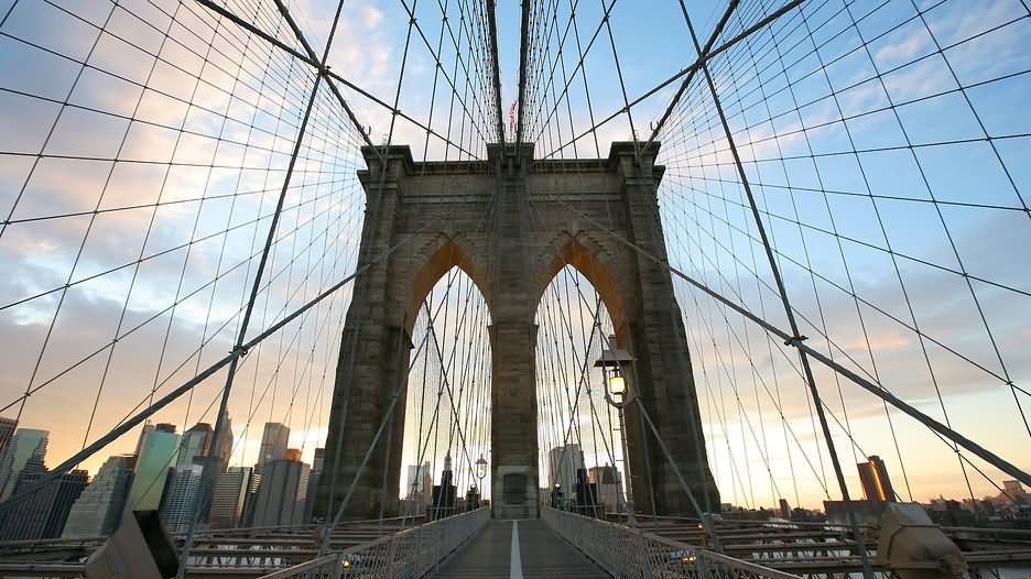 Beautiful View On The Brooklyn Bridge