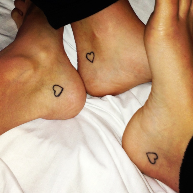 Best Friends Friendship Heart Tattoos On Heel