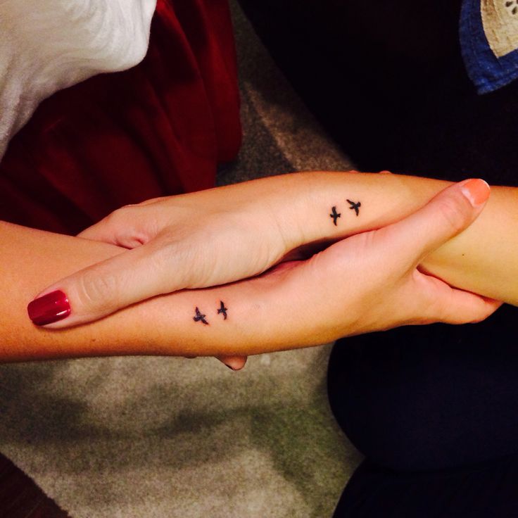 Best Friends With Birds Tattoos On Wrists