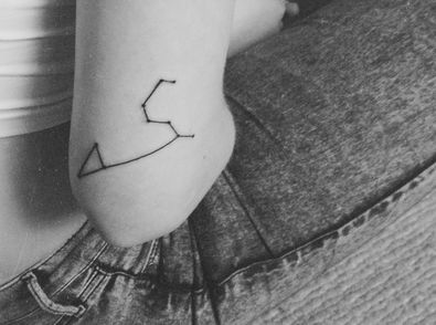 Black Leo Constellation Tattoo Design For Elbow By Katey Johnson