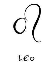 Black Leo Heart Symbol Tattoo Stencil
