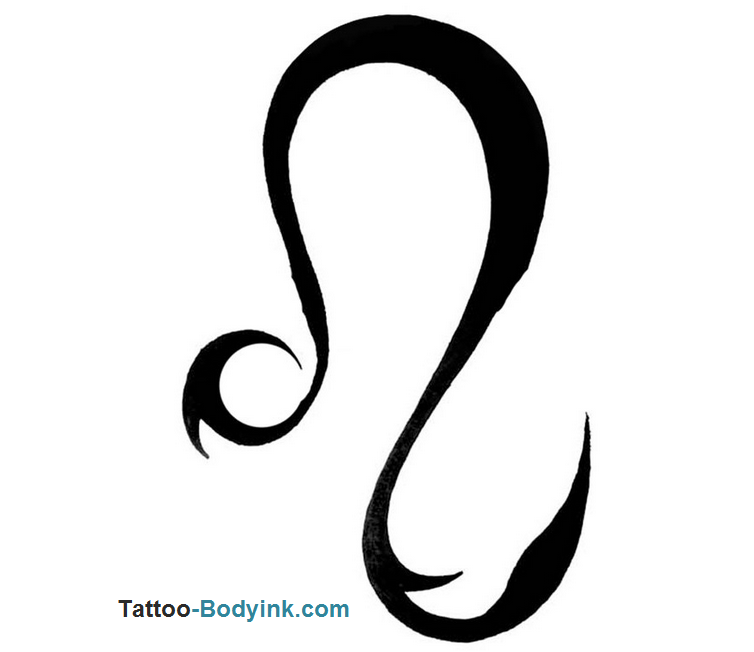 Black Leo Symbol Tattoo Design