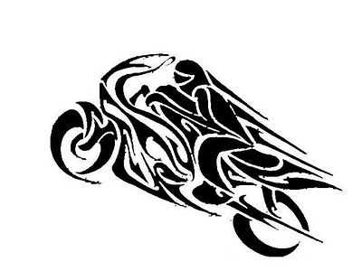 Black Tribal Motorcycle Tattoo Design