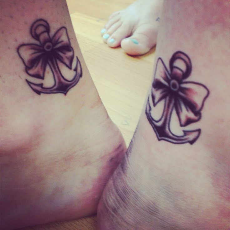 Bow Anchors Friendship Tattoos On Ankle