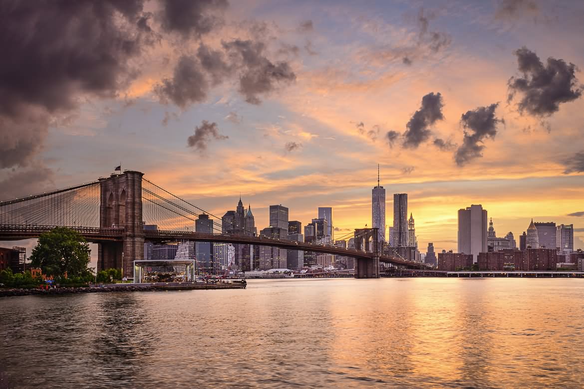 Brooklyn Bridge Manhattan Sunset View