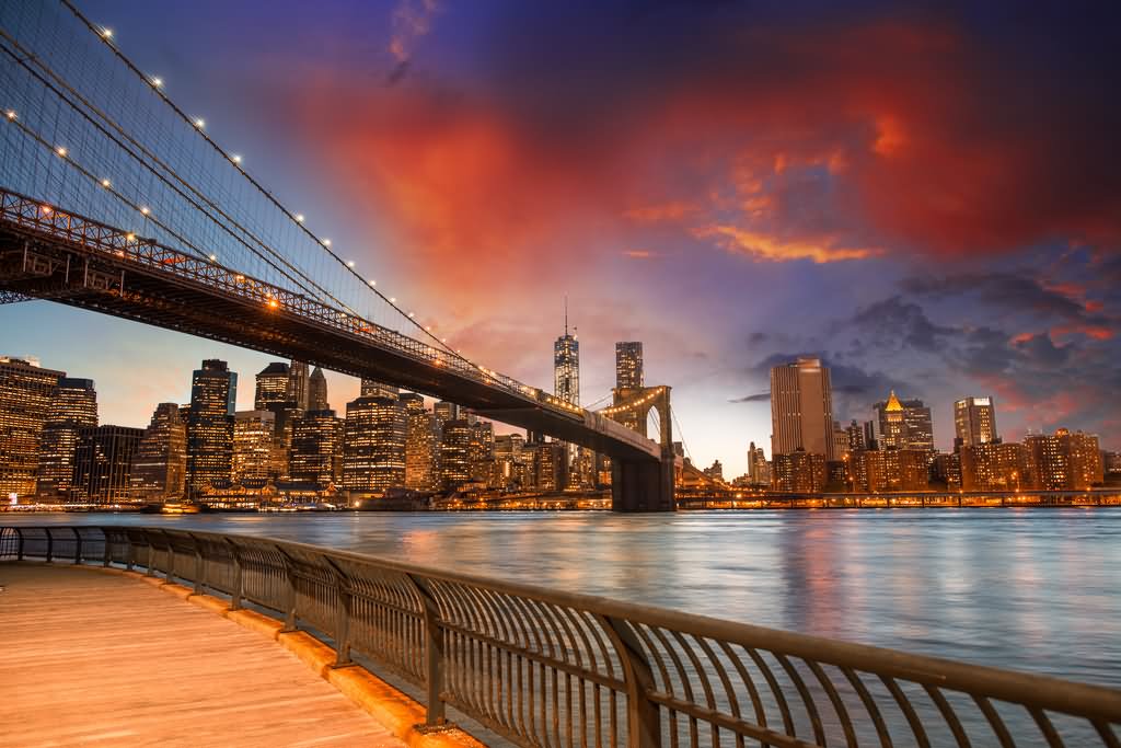 Brooklyn Bridge, Manhattan Sunset View