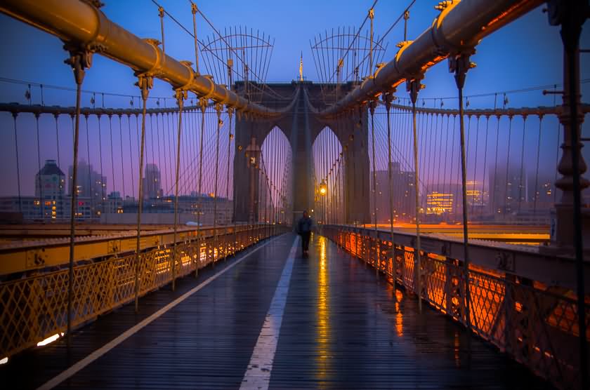 Brooklyn Bridge New York Sunset View
