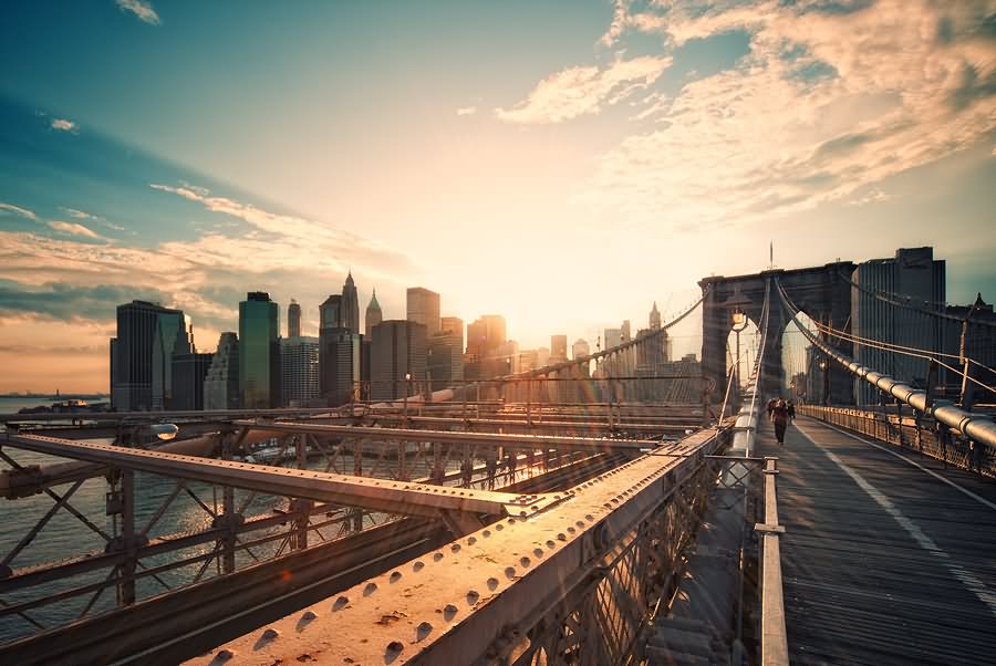 Brooklyn Bridge Sunset View Image
